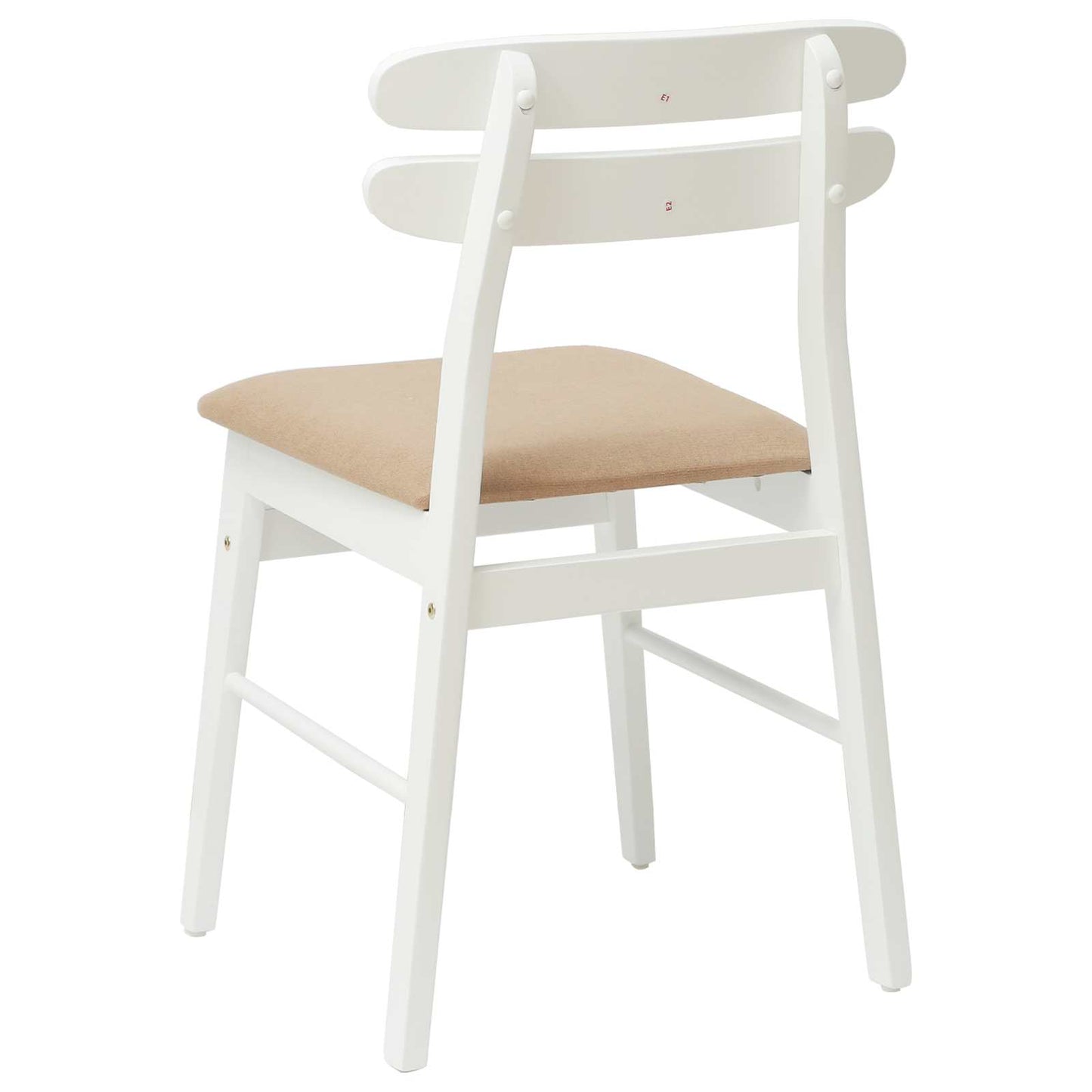 Eetkamerstoel 2 pcs Wit en Bruin Massief Rubberhout is nu te koop bij PeponiXL, paradijselijk wonen!