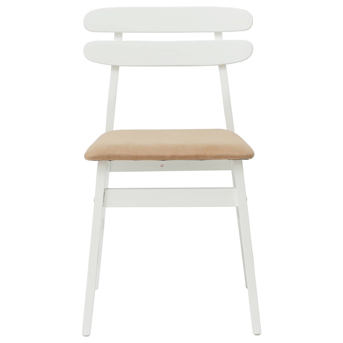 Eetkamerstoel 2 pcs Wit en Bruin Massief Rubberhout is nu te koop bij PeponiXL, paradijselijk wonen!