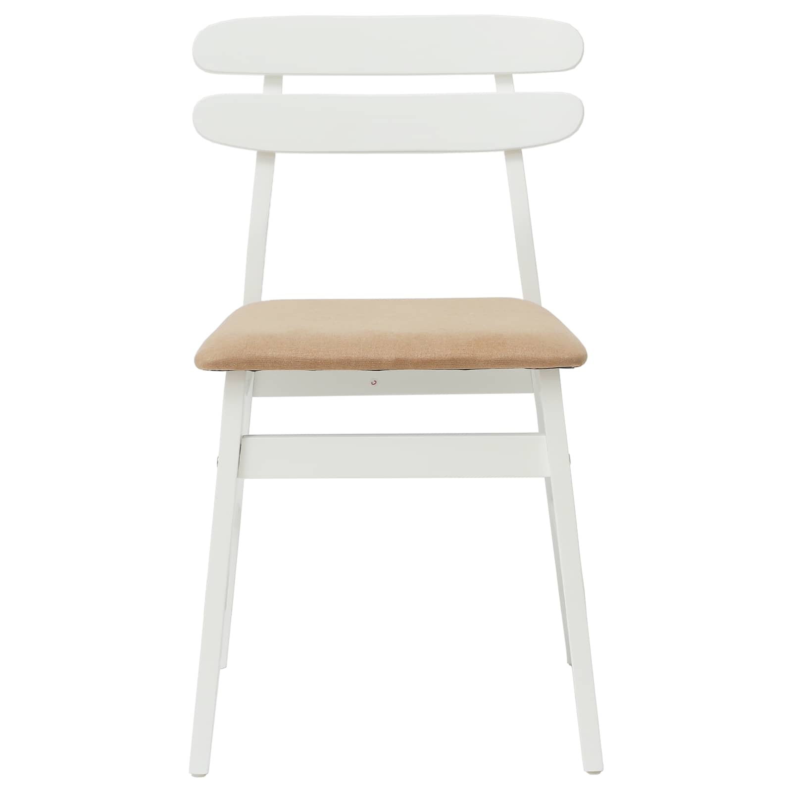 Eetkamerstoel 2 pcs Wit en Bruin Massief Rubberhout is nu te koop bij PeponiXL, paradijselijk wonen!
