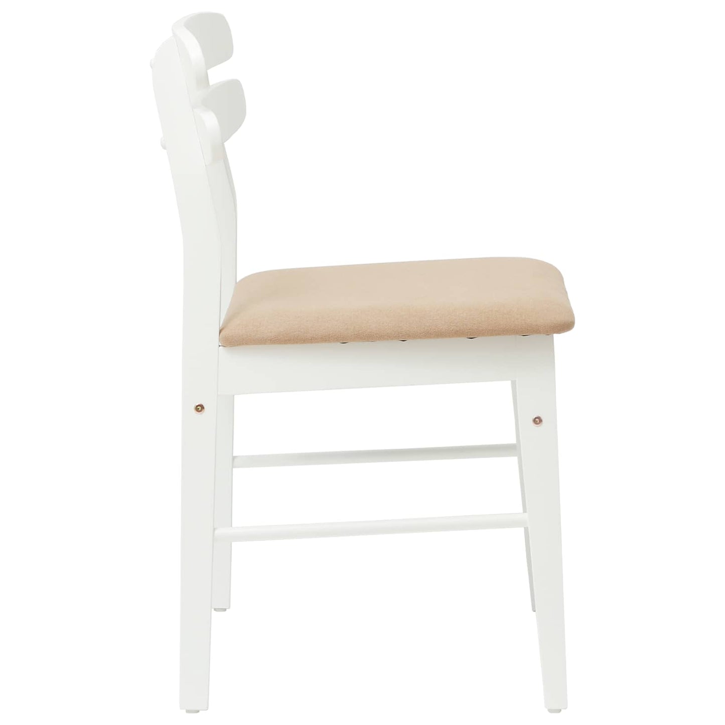 Eetkamerstoel 2 pcs Wit en Bruin Massief Rubberhout is nu te koop bij PeponiXL, paradijselijk wonen!