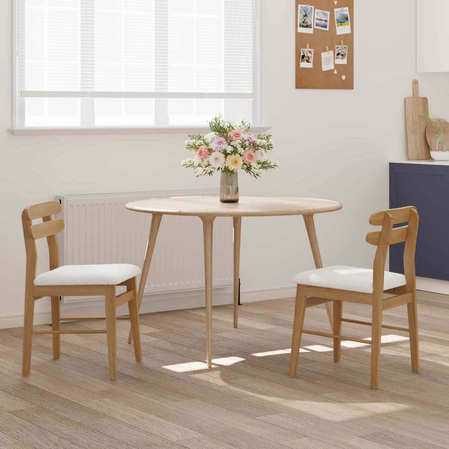 Eetkamerstoel 2 pcs Natuurlijk en Licht Massief Rubberhout is nu te koop bij PeponiXL, paradijselijk wonen!