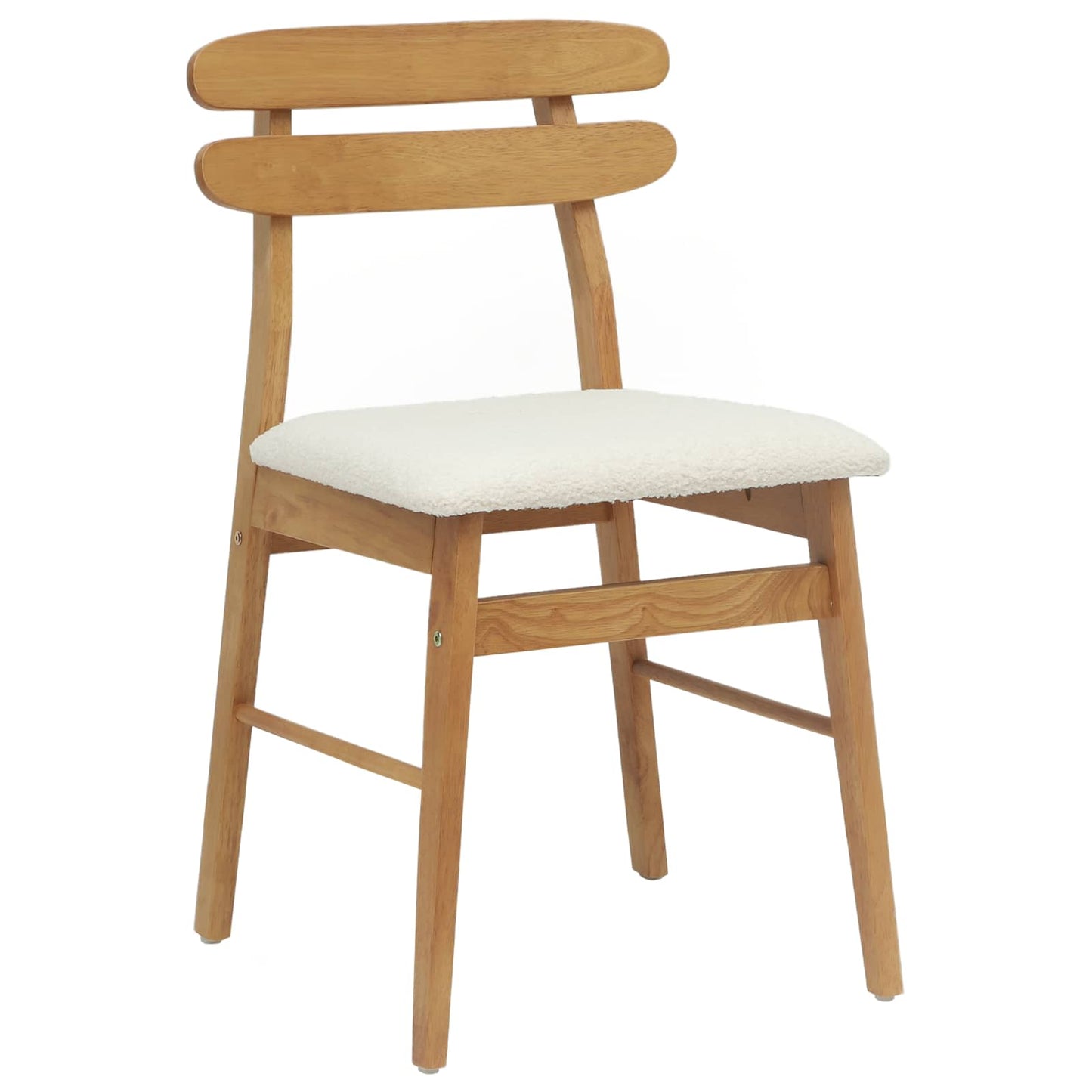 Eetkamerstoel 2 pcs Natuurlijk en Licht Massief Rubberhout is nu te koop bij PeponiXL, paradijselijk wonen!