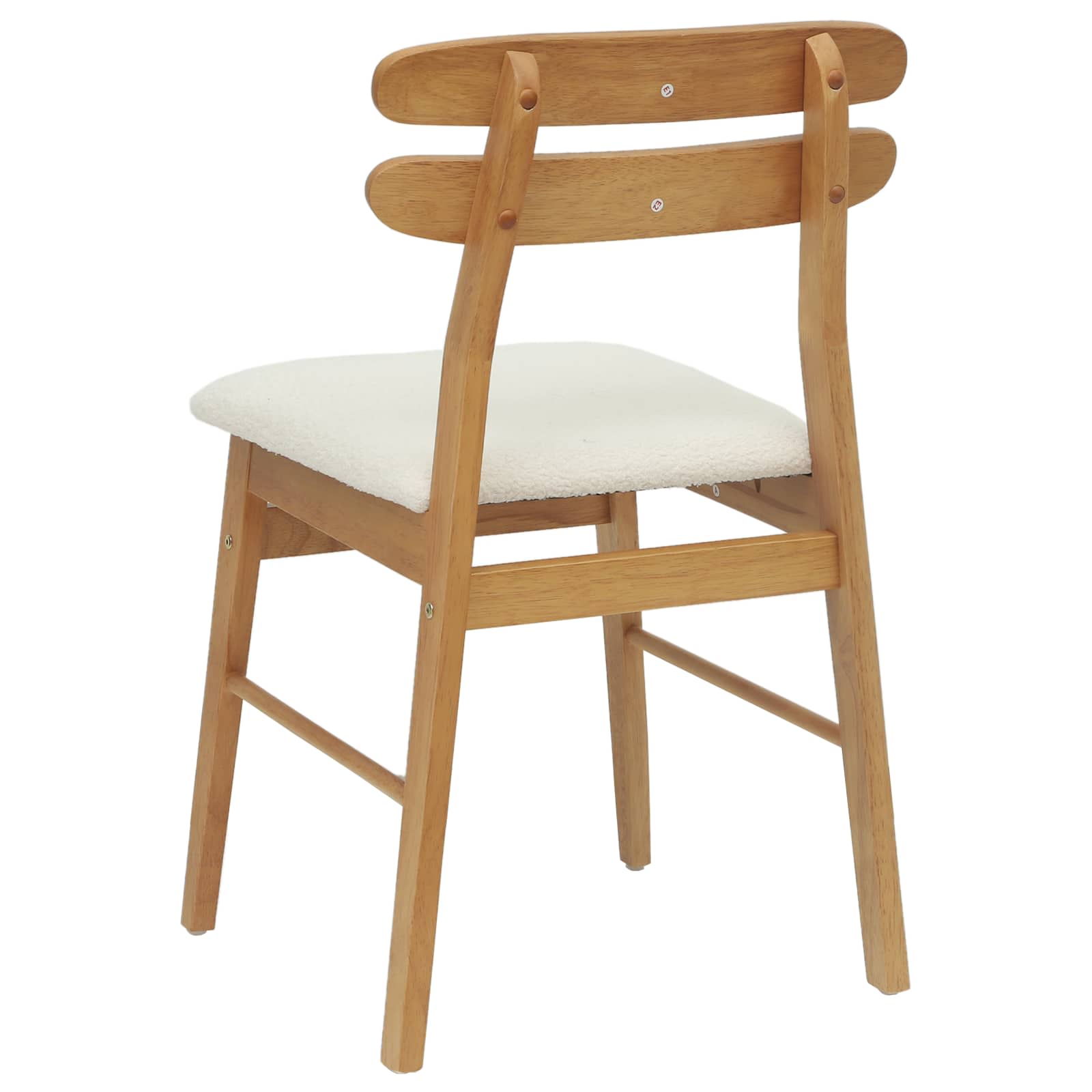 Eetkamerstoel 2 pcs Natuurlijk en Licht Massief Rubberhout is nu te koop bij PeponiXL, paradijselijk wonen!