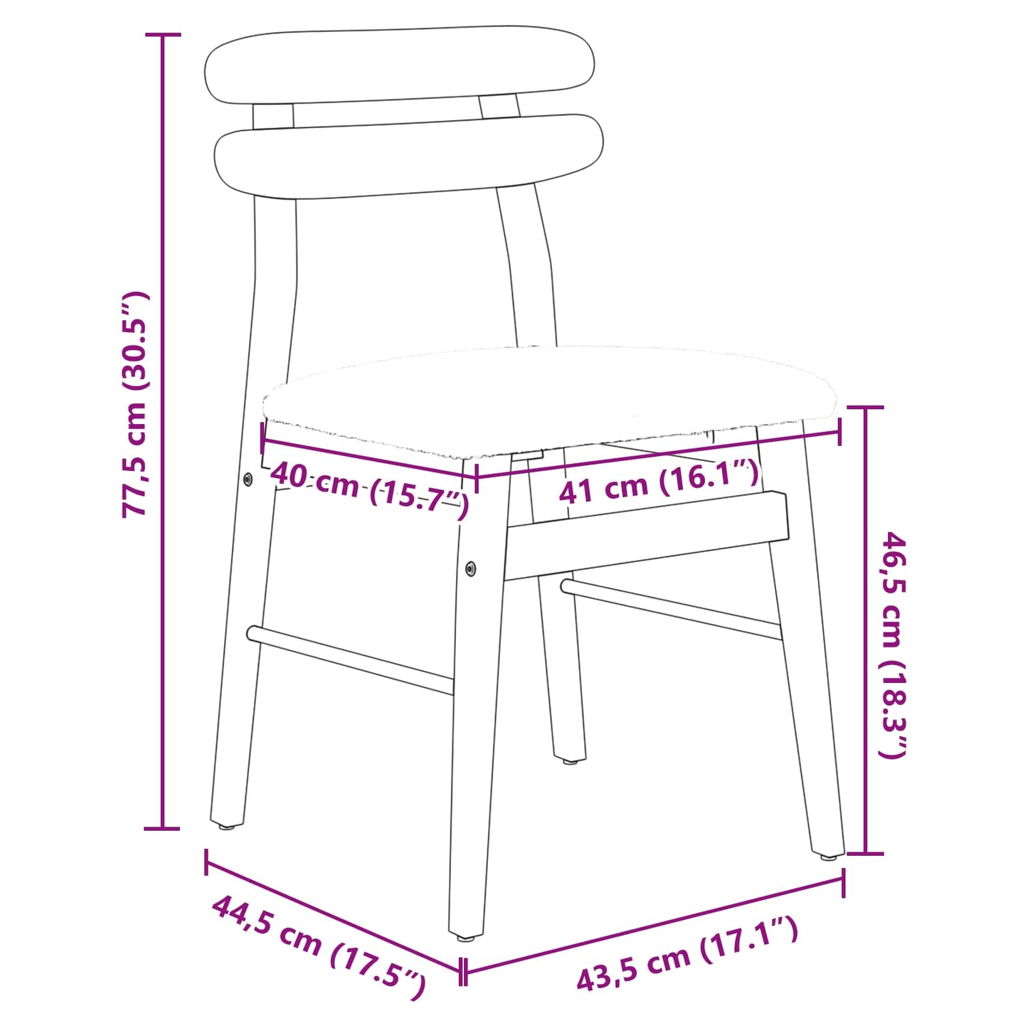 Eetkamerstoel 2 pcs Natuurlijk en Licht Massief Rubberhout is nu te koop bij PeponiXL, paradijselijk wonen!