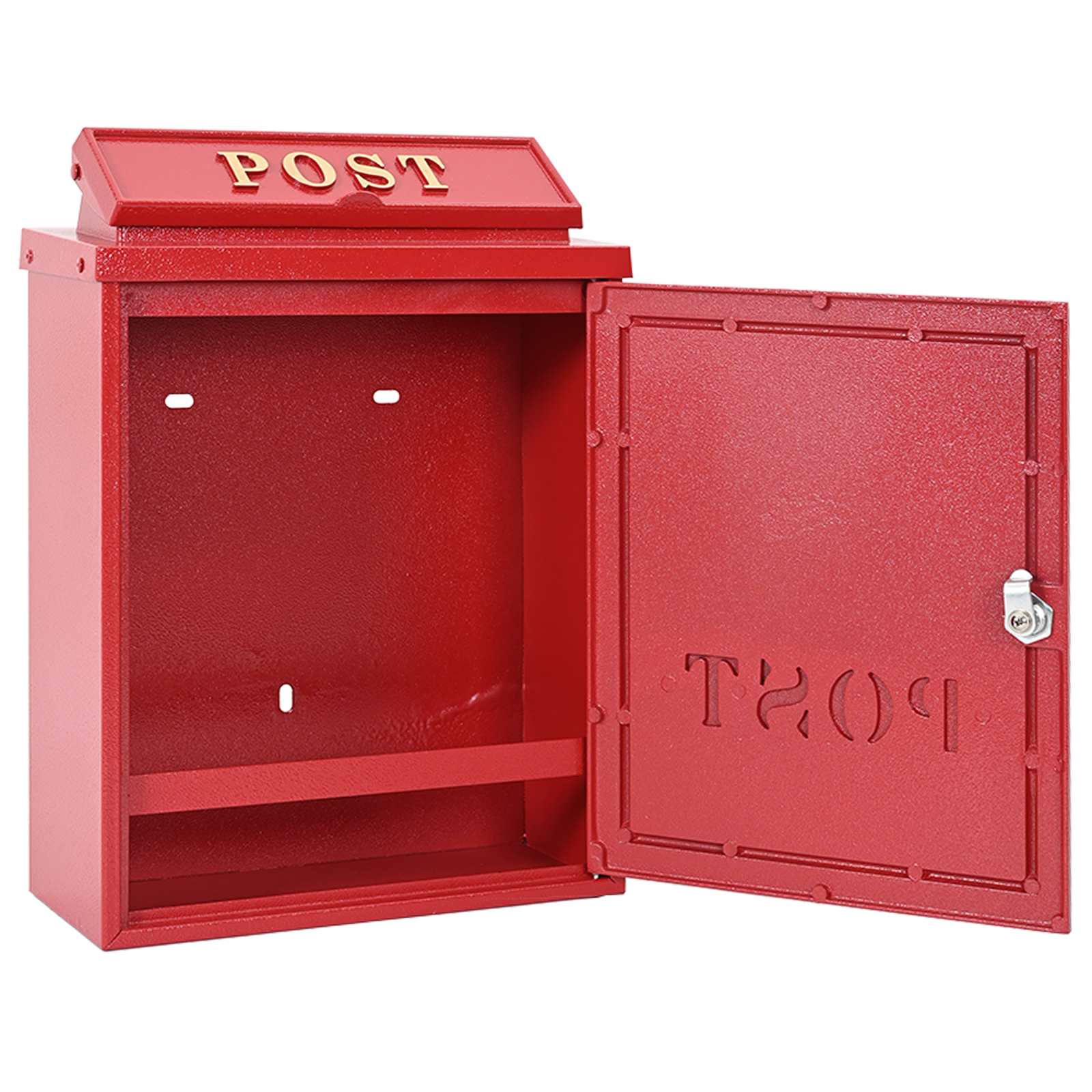 Wandgemonteerde brievenbus met opslag Rood 29 x 13 x 41 cm is nu te koop bij PeponiXL, paradijselijk wonen!