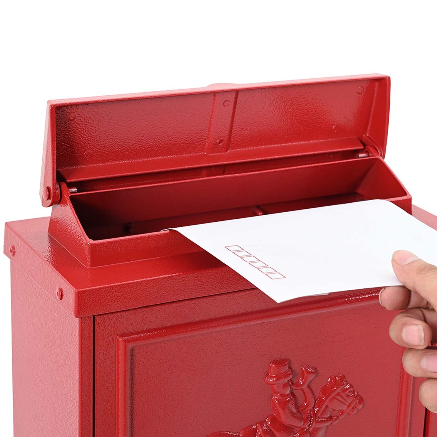 Wandgemonteerde brievenbus met opslag Rood 29 x 13 x 41 cm is nu te koop bij PeponiXL, paradijselijk wonen!