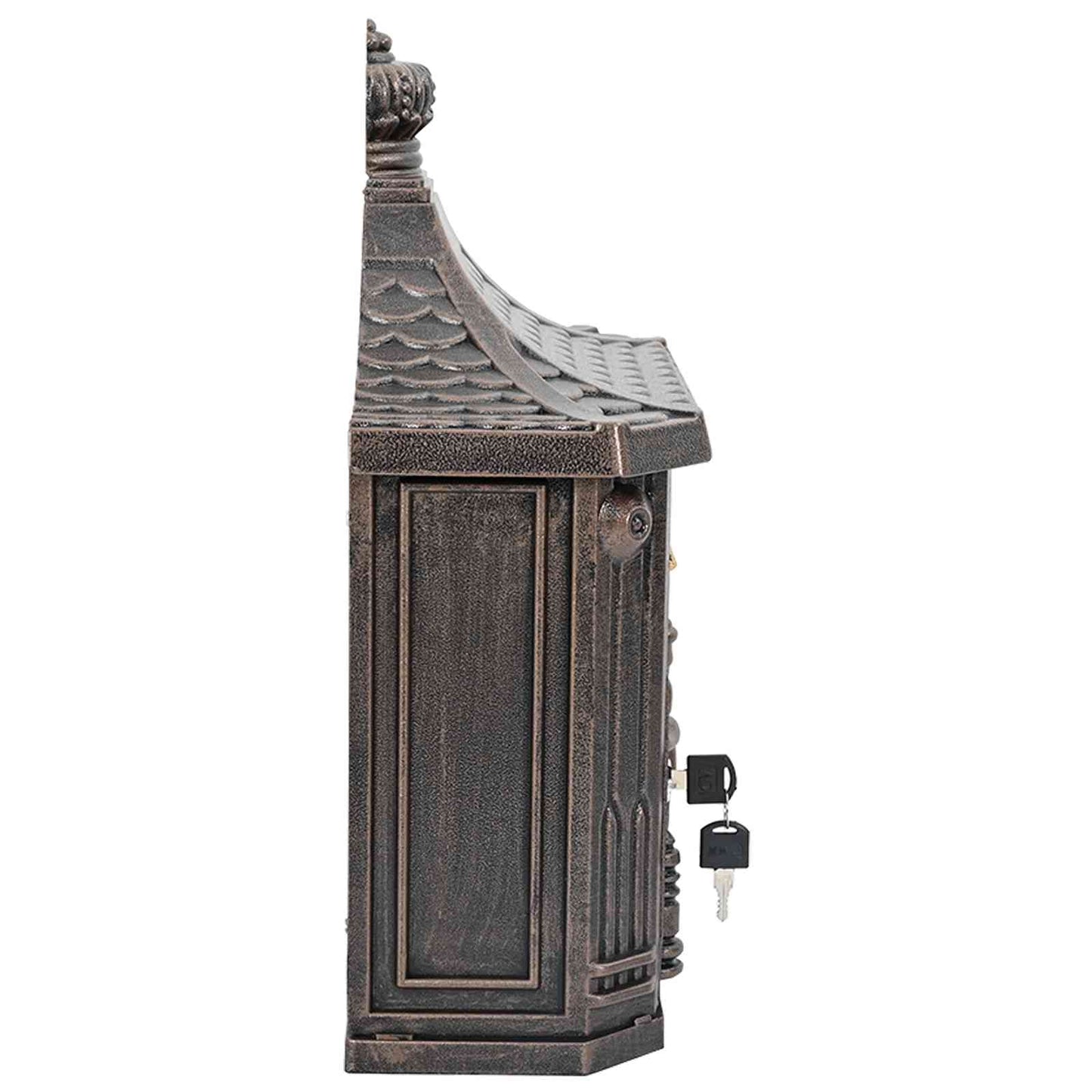 Wandgemonteerde brievenbus met opslag Brons 40,5 x 16 x 45 cm is nu te koop bij PeponiXL, paradijselijk wonen!
