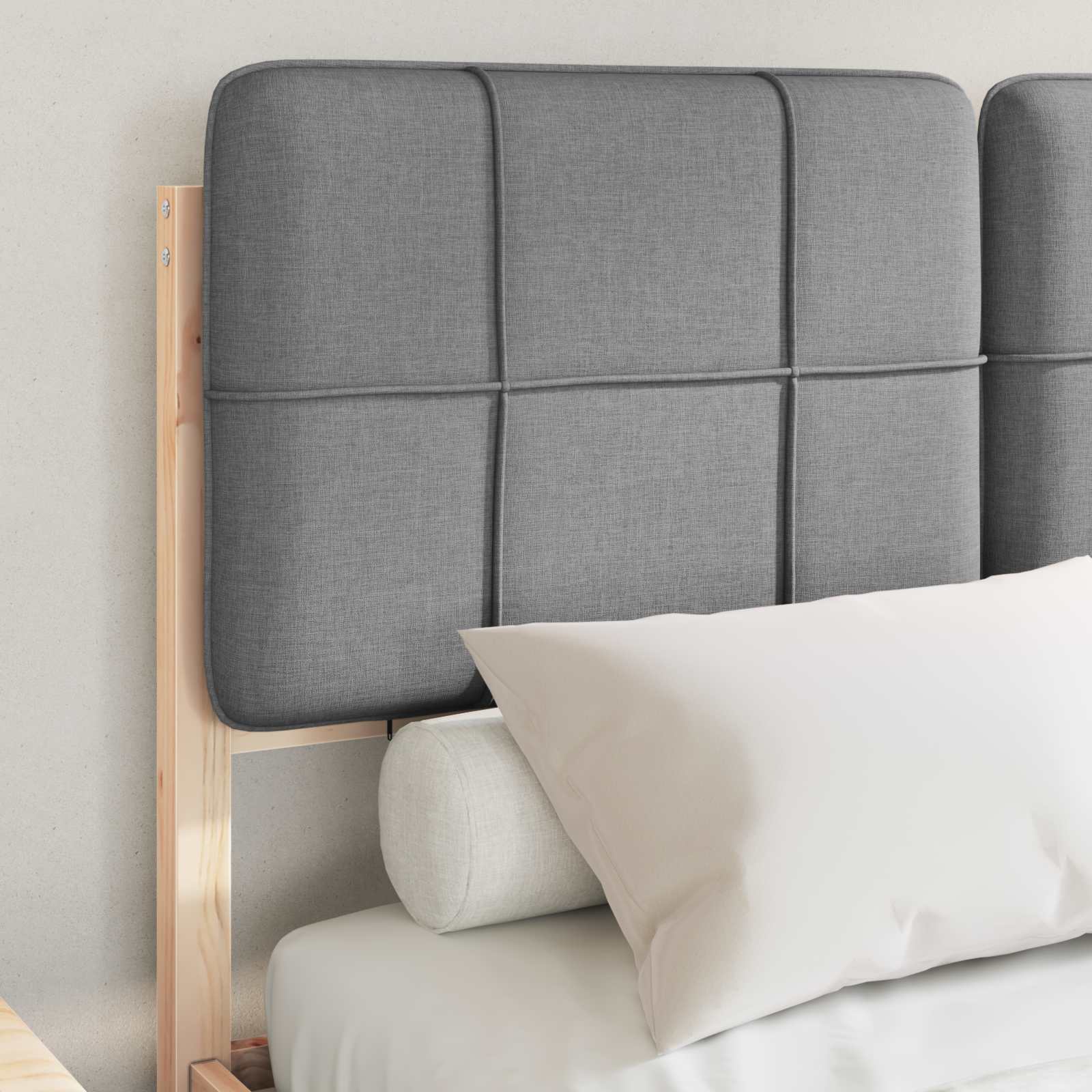 Bedframe met Gevoerd Hoofdgedeelte Lichtgrijs 120 x 200 cm is nu te koop bij PeponiXL, paradijselijk wonen!