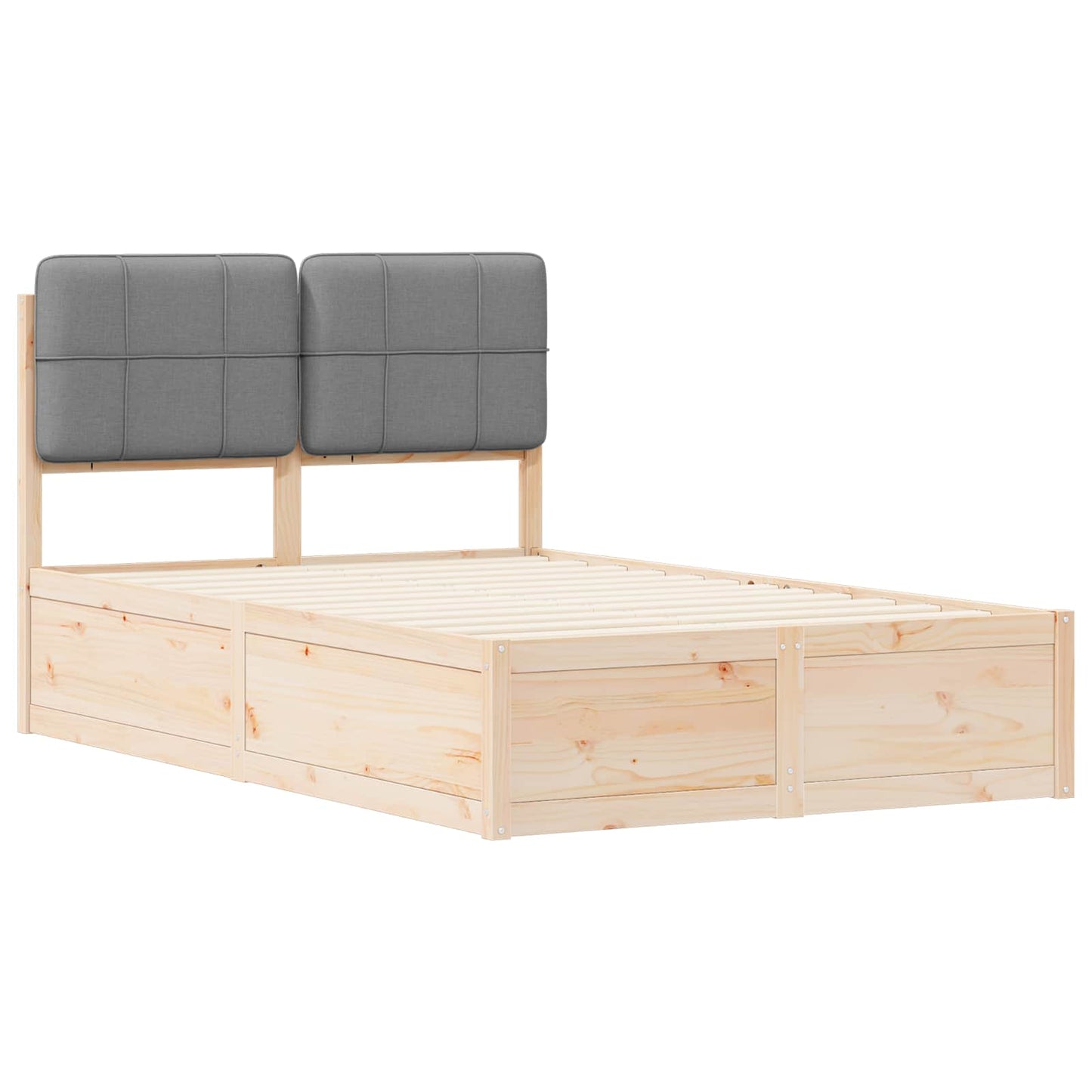 Bedframe met Gevoerd Hoofdgedeelte Lichtgrijs 120 x 200 cm is nu te koop bij PeponiXL, paradijselijk wonen!