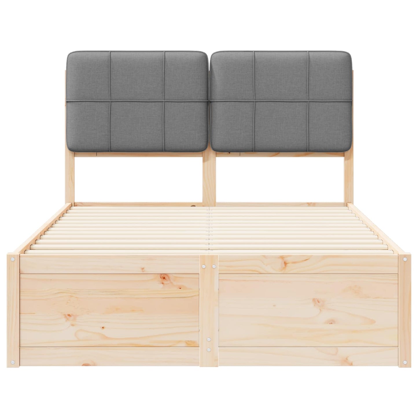 Bedframe met Gevoerd Hoofdgedeelte Lichtgrijs 120 x 200 cm is nu te koop bij PeponiXL, paradijselijk wonen!