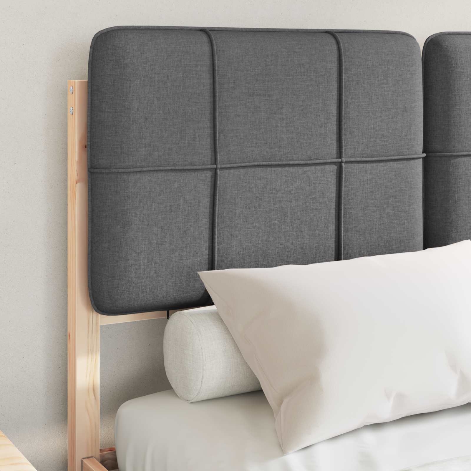 Bedframe met Gevoerd Hoofdgedeelte Donkergrijs 120 x 200 cm is nu te koop bij PeponiXL, paradijselijk wonen!
