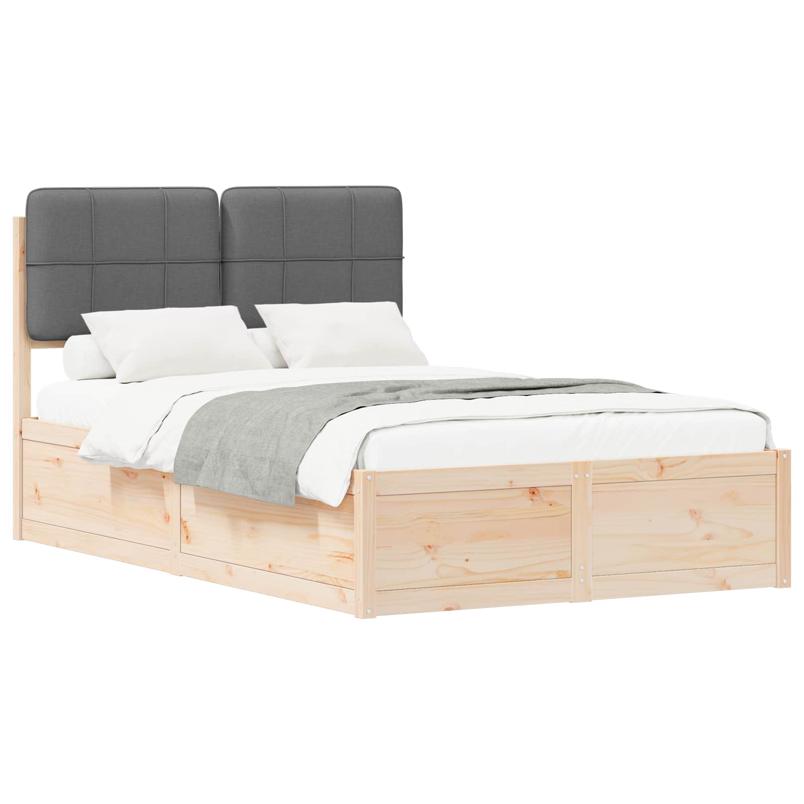 Bedframe met Gevoerd Hoofdgedeelte Donkergrijs 120 x 200 cm is nu te koop bij PeponiXL, paradijselijk wonen!