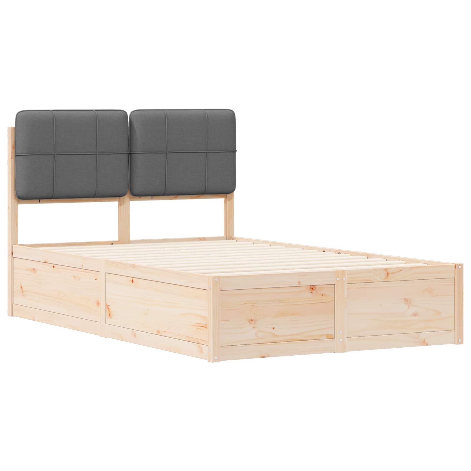 Bedframe met Gevoerd Hoofdgedeelte Donkergrijs 120 x 200 cm is nu te koop bij PeponiXL, paradijselijk wonen!