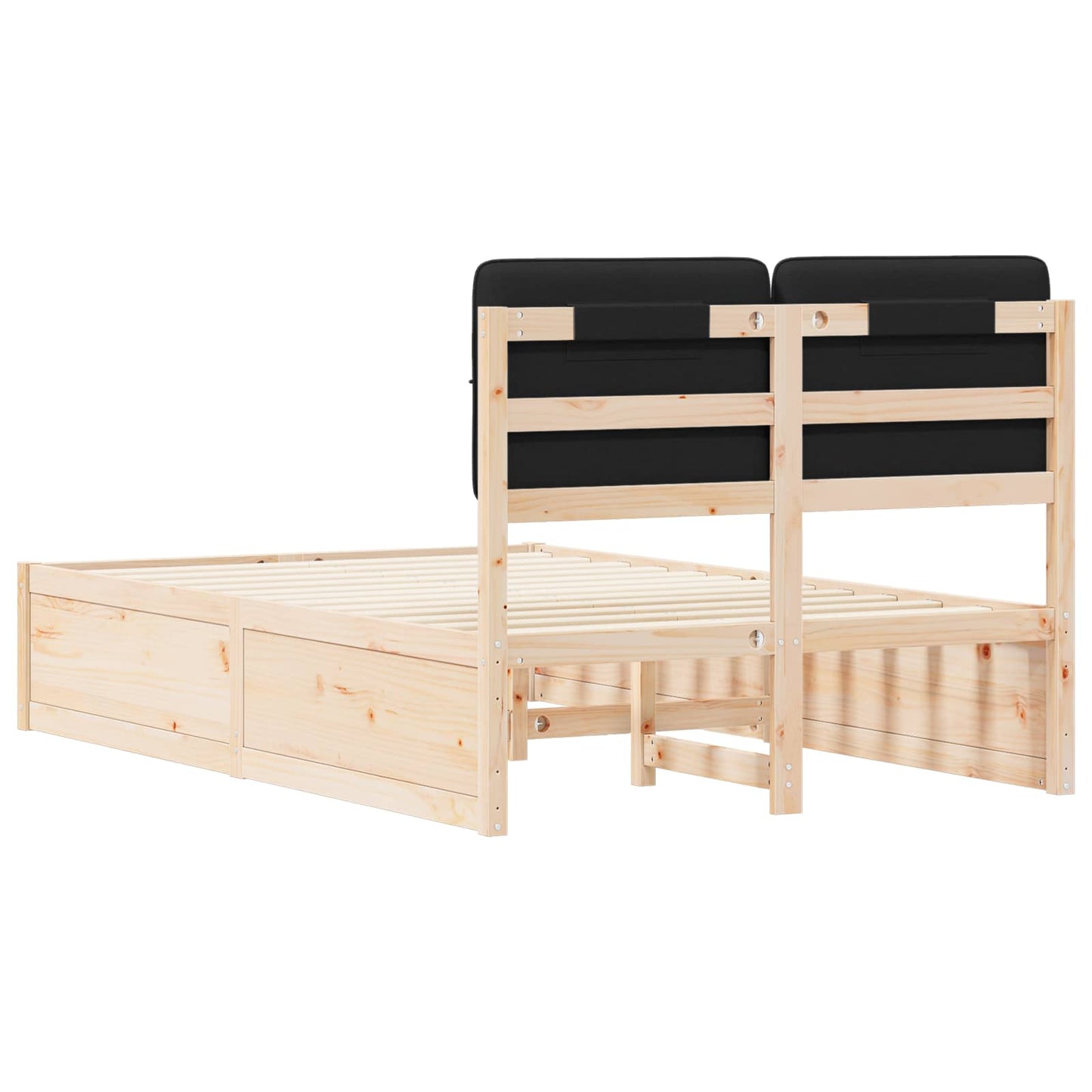 Bedframe met Gevoerd Hoofdgedeelte Zwart 120 x 200 cm is nu te koop bij PeponiXL, paradijselijk wonen!