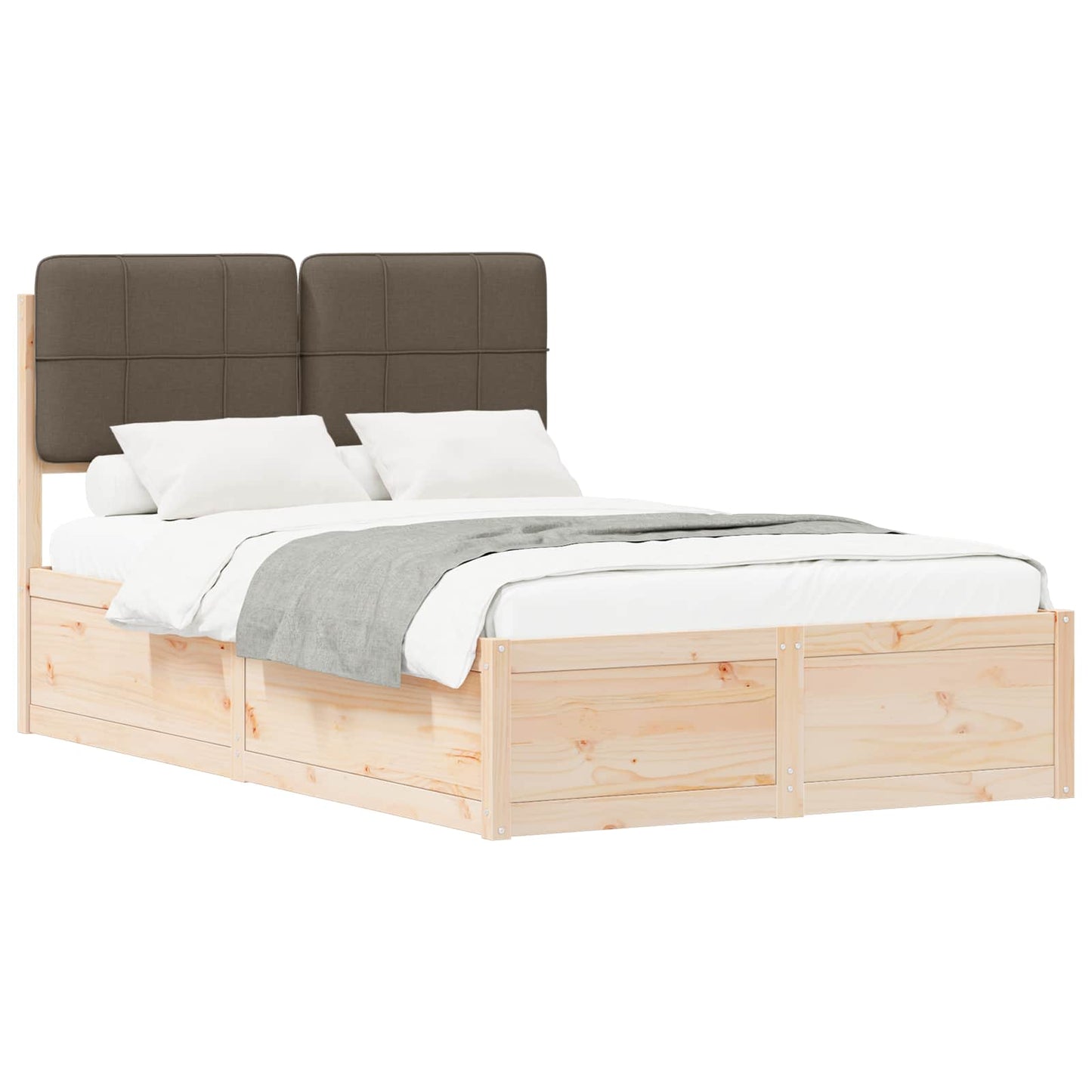 Bedframe met Gevoerd Hoofdgedeelte Taupe 120 x 200 cm is nu te koop bij PeponiXL, paradijselijk wonen!