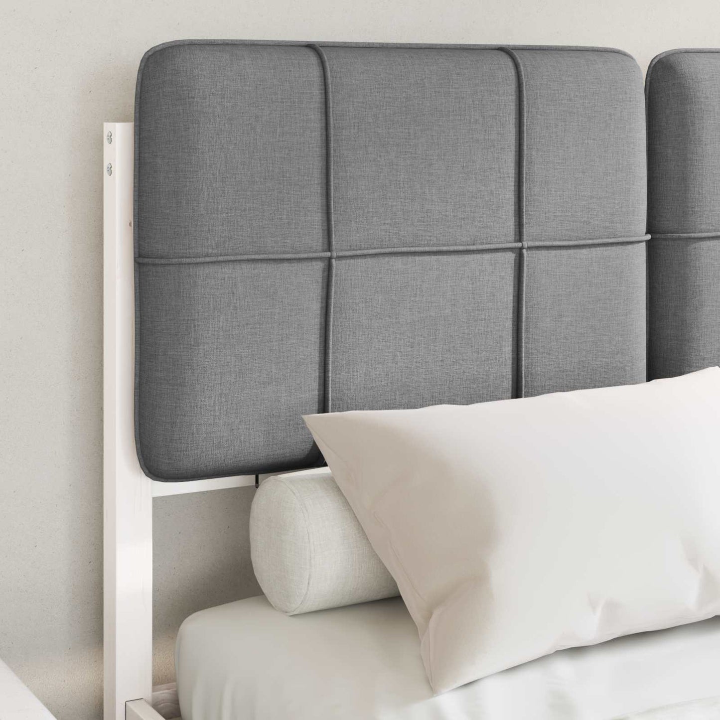 Bedframe met Gevoerd Hoofdgedeelte Lichtgrijs 120 x 200 cm is nu te koop bij PeponiXL, paradijselijk wonen!