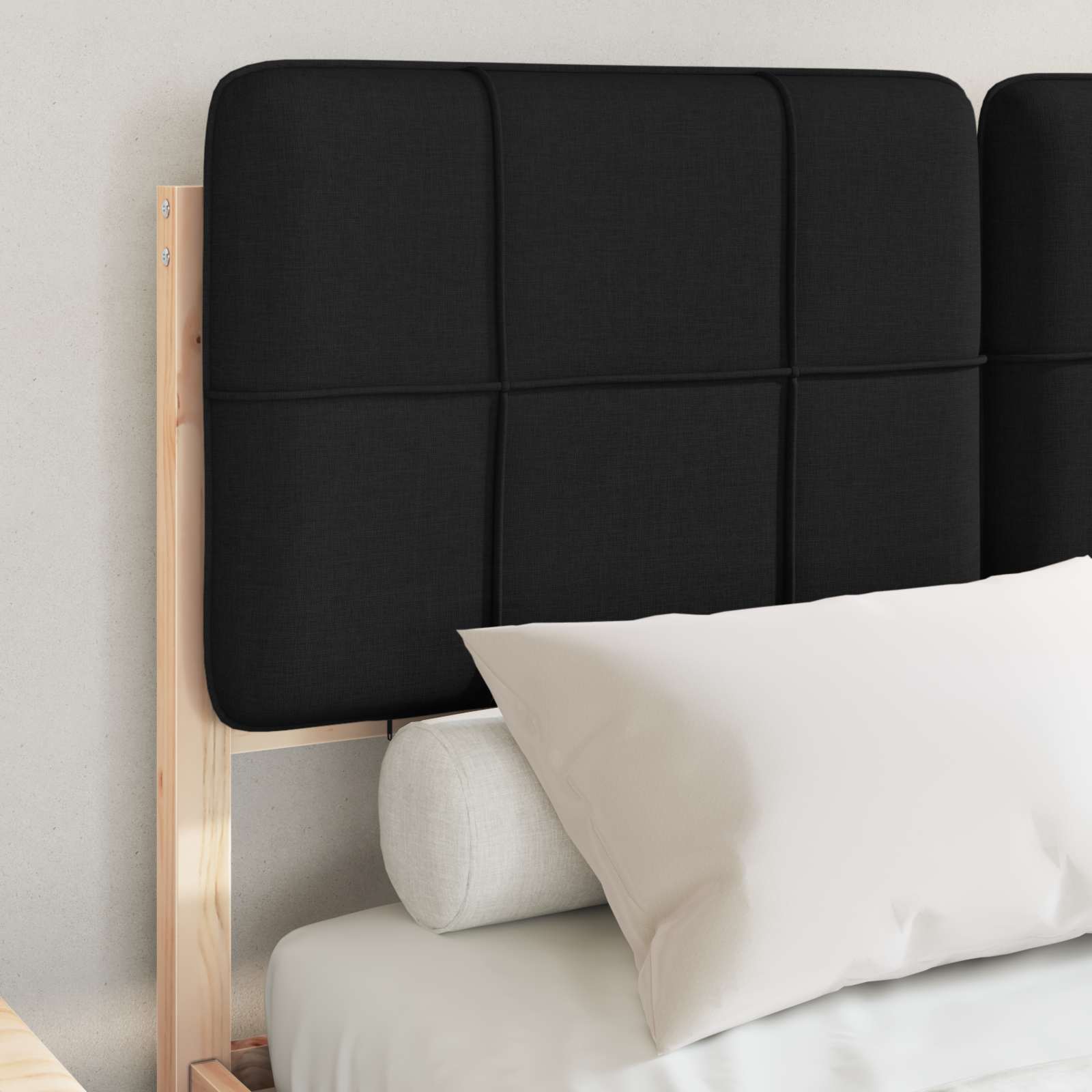 Bedframe met Gevoerd Hoofdgedeelte Zwart 120 x 190 cm is nu te koop bij PeponiXL, paradijselijk wonen!
