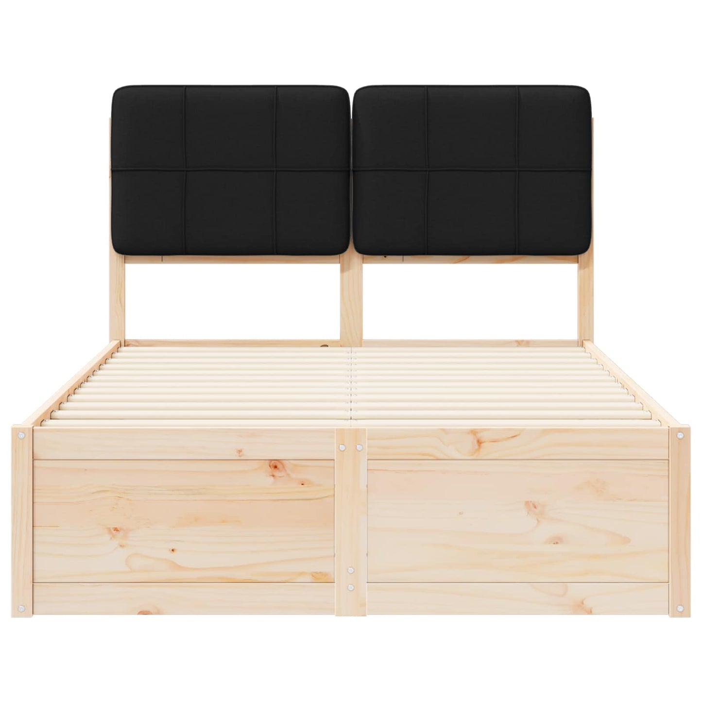 Bedframe met Gevoerd Hoofdgedeelte Zwart 120 x 190 cm is nu te koop bij PeponiXL, paradijselijk wonen!