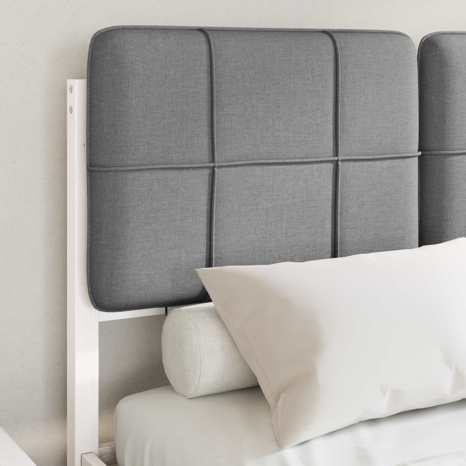 Bedframe met Gevoerd Hoofdgedeelte Lichtgrijs 120 x 190 cm is nu te koop bij PeponiXL, paradijselijk wonen!