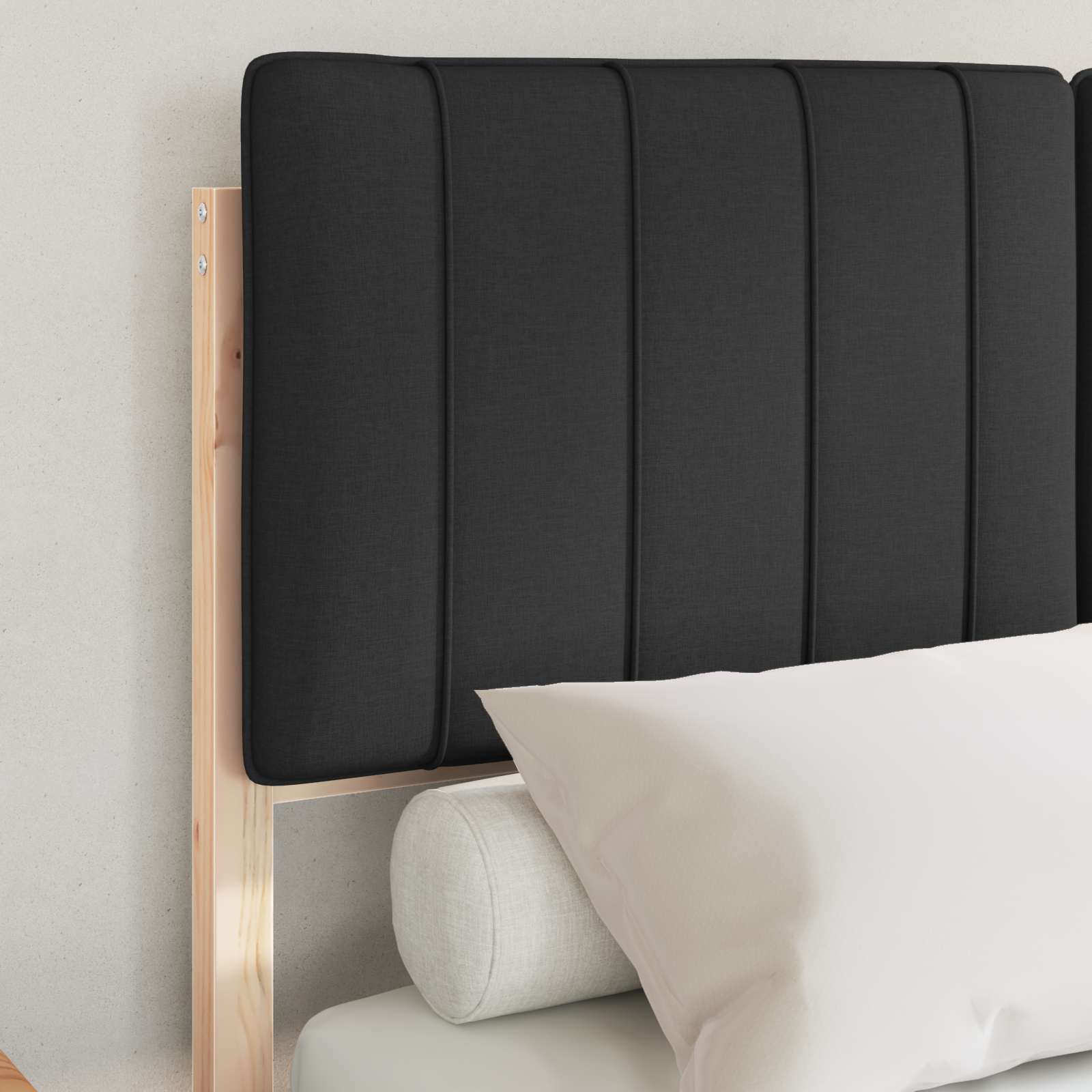 Bedframe met Gevoerd Hoofdgedeelte Zwart 120 x 200 cm is nu te koop bij PeponiXL, paradijselijk wonen!