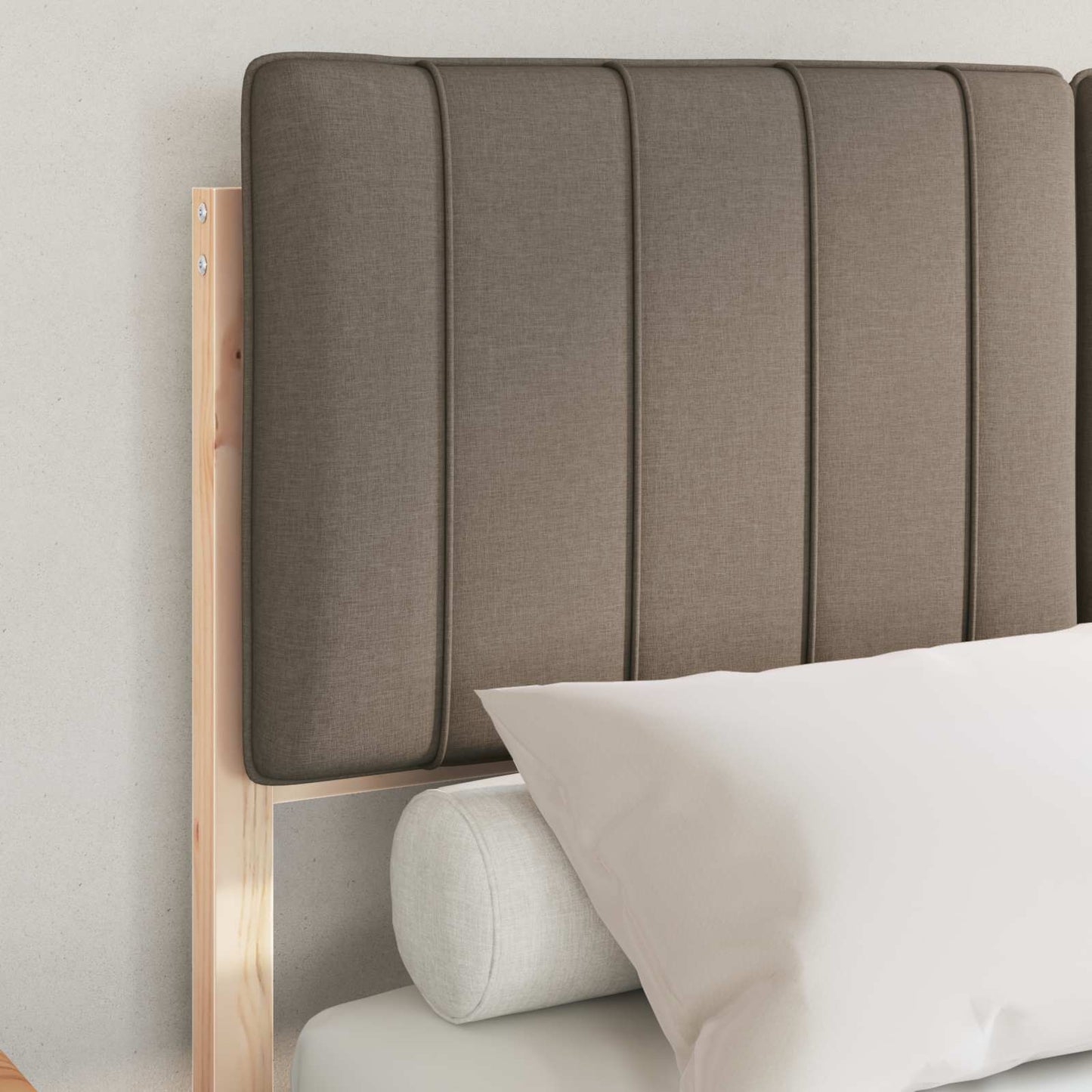 Bedframe met Gevoerd Hoofdgedeelte Taupe 120 x 200 cm is nu te koop bij PeponiXL, paradijselijk wonen!