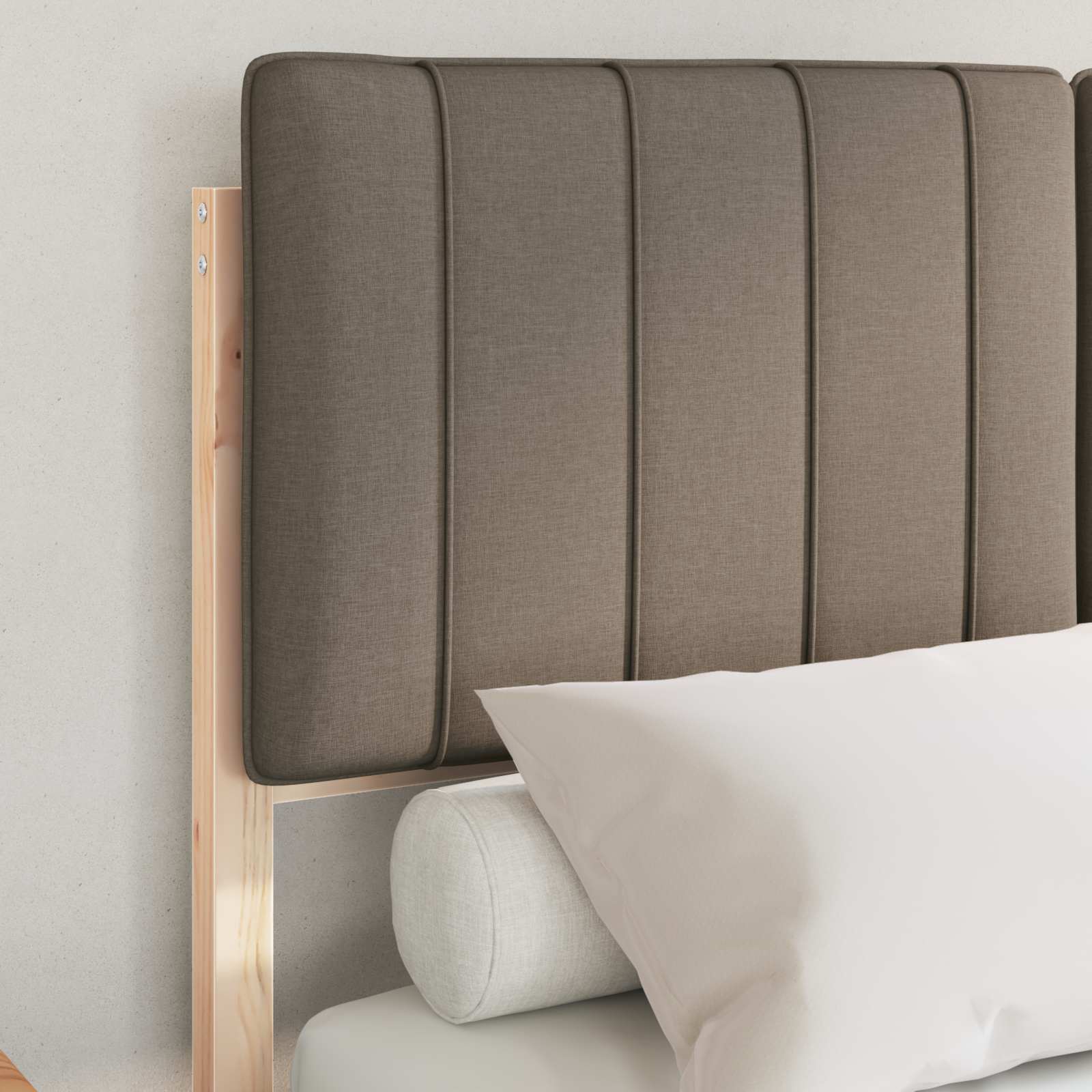 Bedframe met Gevoerd Hoofdgedeelte Taupe 120 x 200 cm is nu te koop bij PeponiXL, paradijselijk wonen!