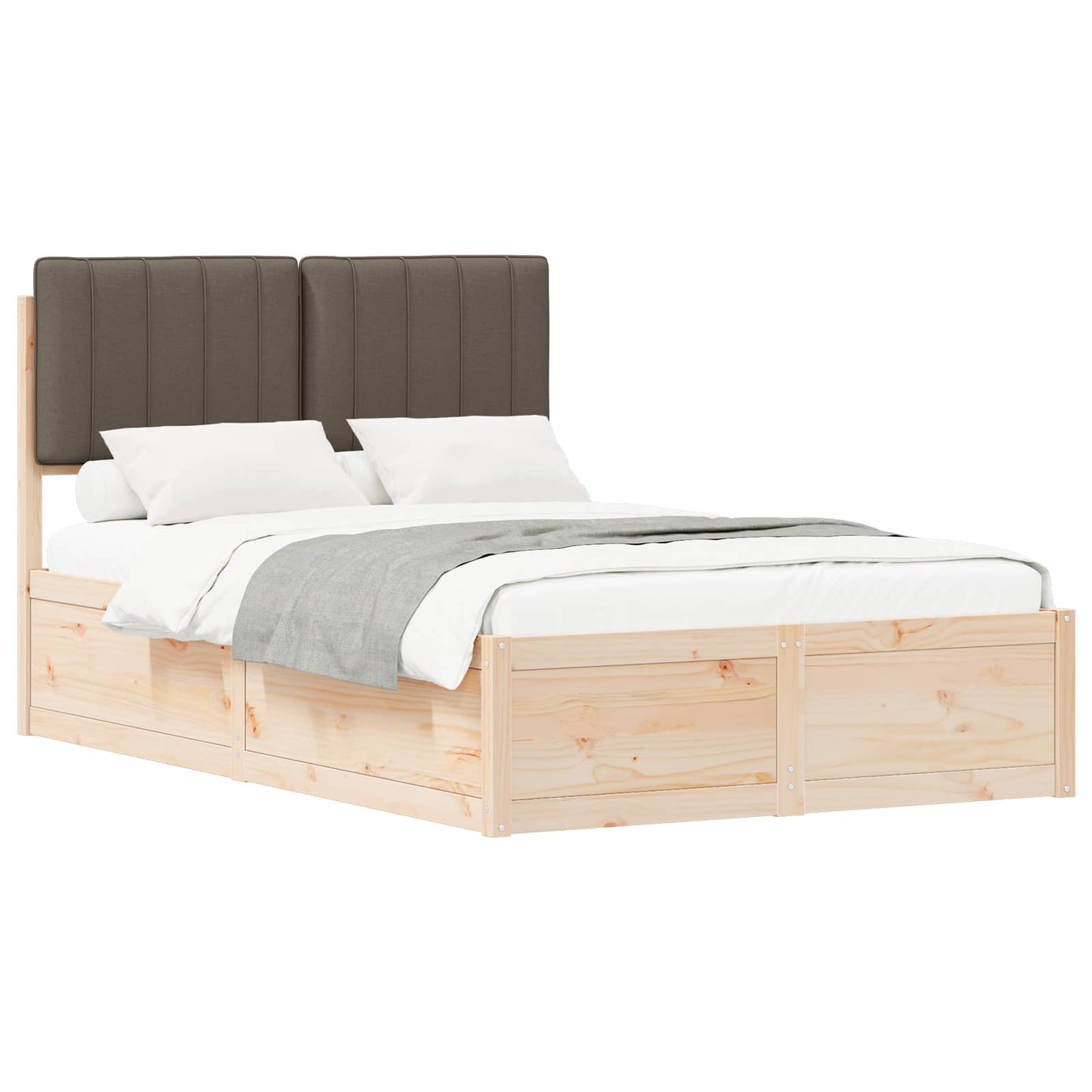 Bedframe met Gevoerd Hoofdgedeelte Taupe 120 x 200 cm is nu te koop bij PeponiXL, paradijselijk wonen!