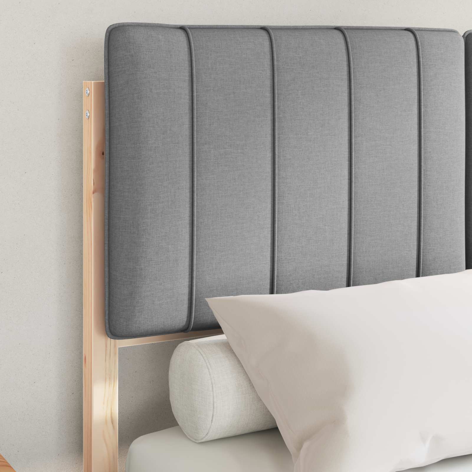 Bedframe met Gevoerd Hoofdgedeelte Lichtgrijs 120 x 190 cm is nu te koop bij PeponiXL, paradijselijk wonen!
