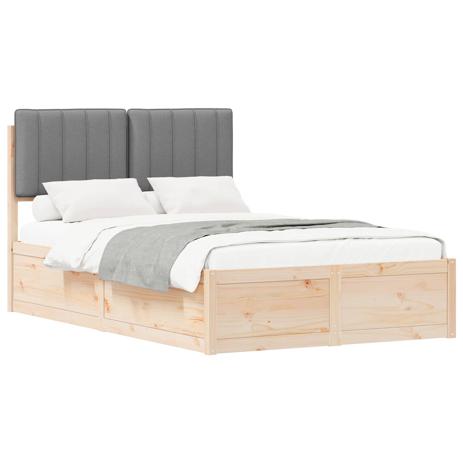 Bedframe met Gevoerd Hoofdgedeelte Lichtgrijs 120 x 190 cm is nu te koop bij PeponiXL, paradijselijk wonen!