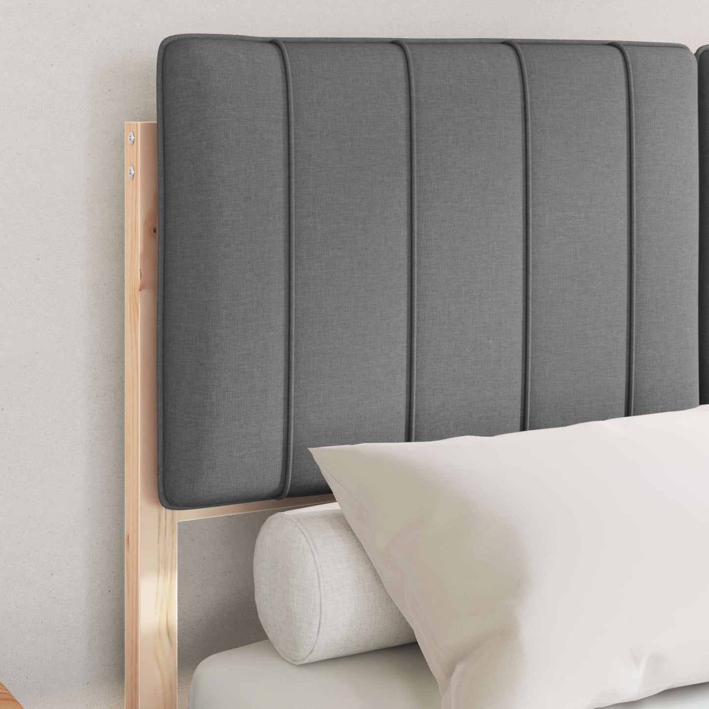 Bedframe met Gevoerd Hoofdgedeelte Donkergrijs 120 x 190 cm is nu te koop bij PeponiXL, paradijselijk wonen!