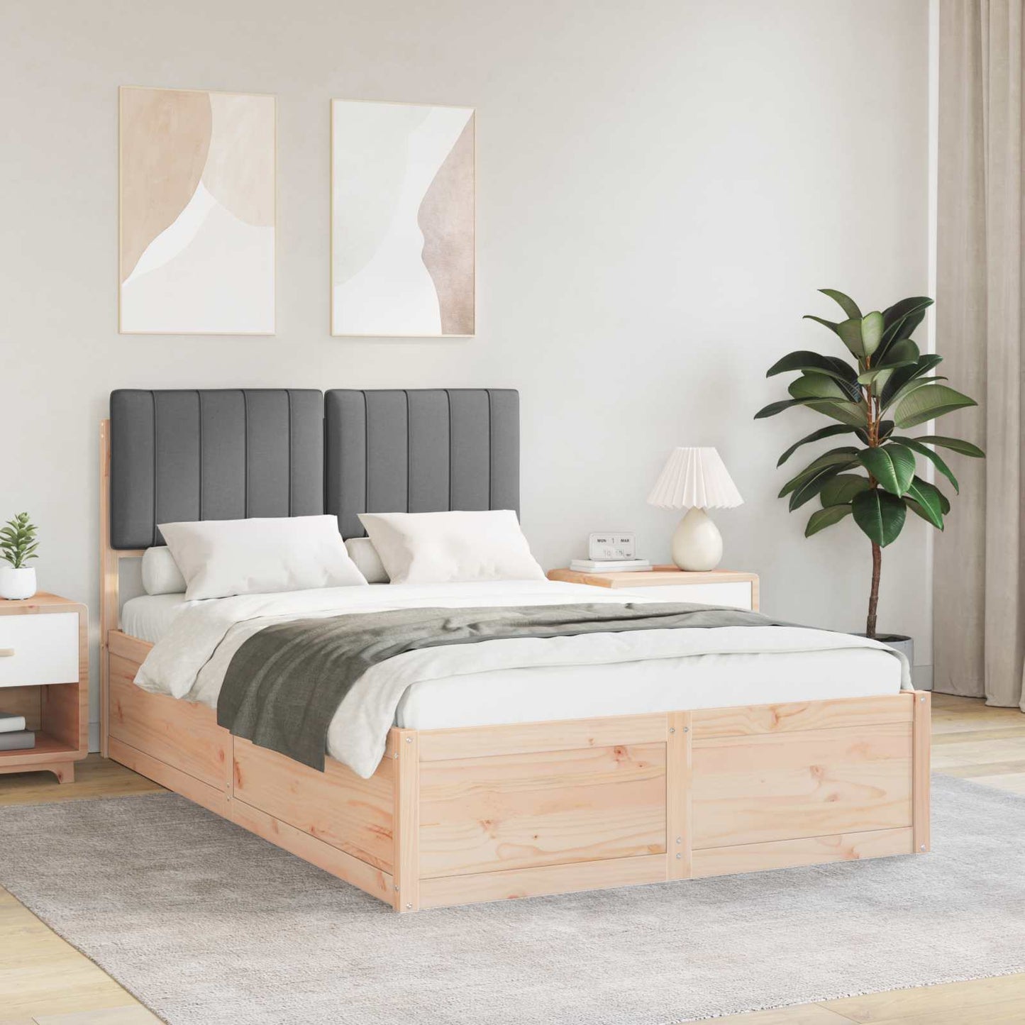 Bedframe met Gevoerd Hoofdgedeelte Donkergrijs 120 x 190 cm is nu te koop bij PeponiXL, paradijselijk wonen!