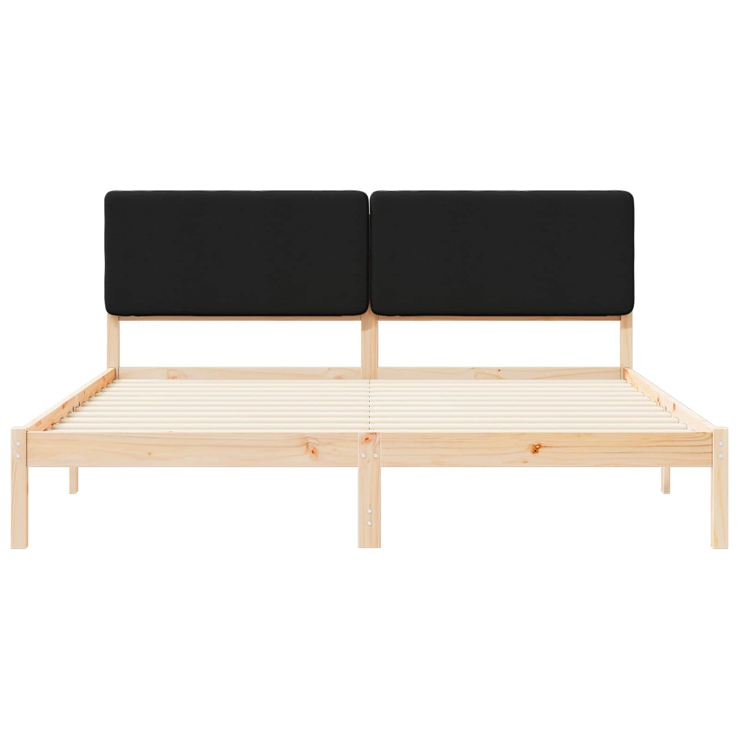 Bedframe met Gevoerd Hoofdgedeelte Zwart 200 x 200 cm is nu te koop bij PeponiXL, paradijselijk wonen!