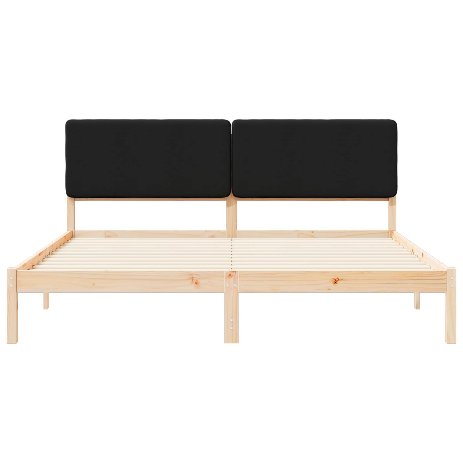 Bedframe met Gevoerd Hoofdgedeelte Zwart 200 x 200 cm is nu te koop bij PeponiXL, paradijselijk wonen!