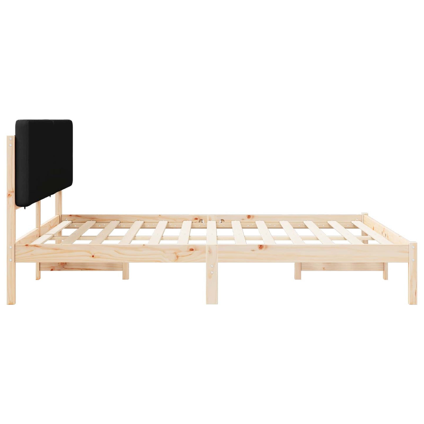 Bedframe met Gevoerd Hoofdgedeelte Zwart 200 x 200 cm is nu te koop bij PeponiXL, paradijselijk wonen!