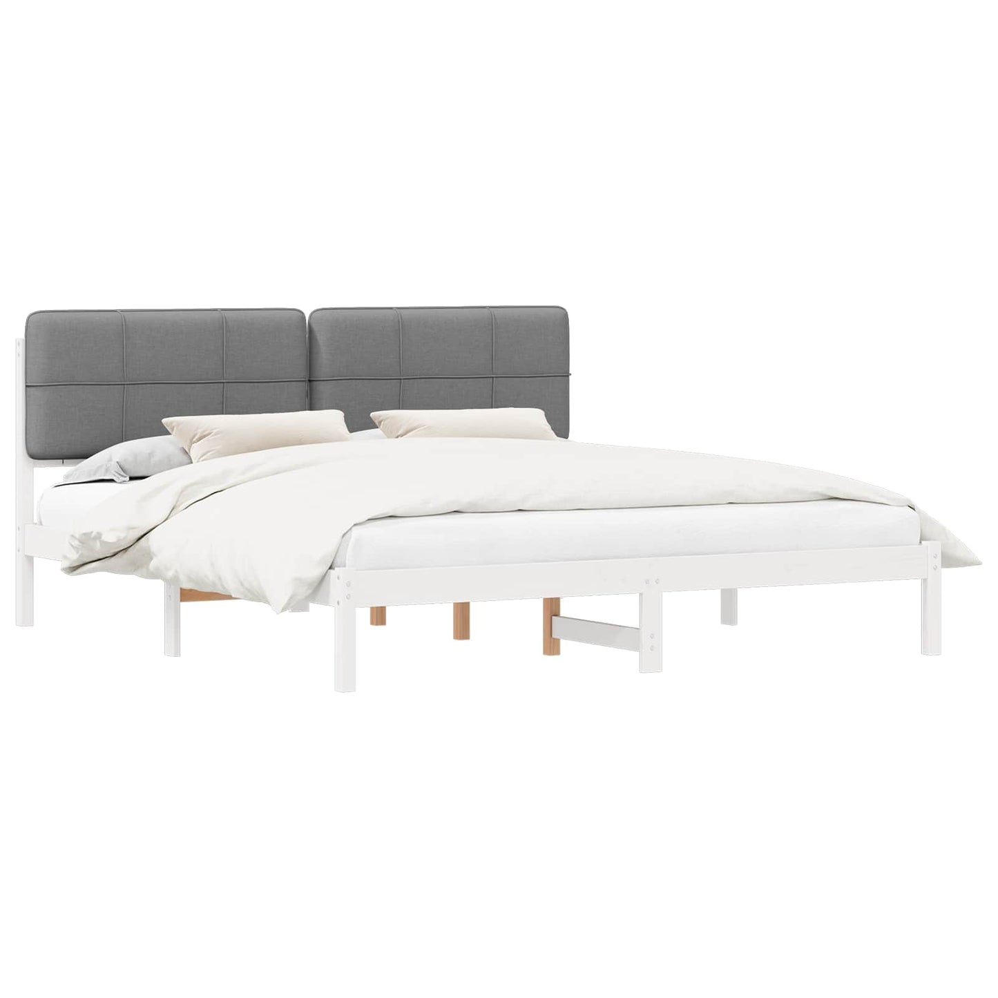 Bedframe met Gevoerd Hoofdgedeelte Zwart 200 x 200 cm is nu te koop bij PeponiXL, paradijselijk wonen!