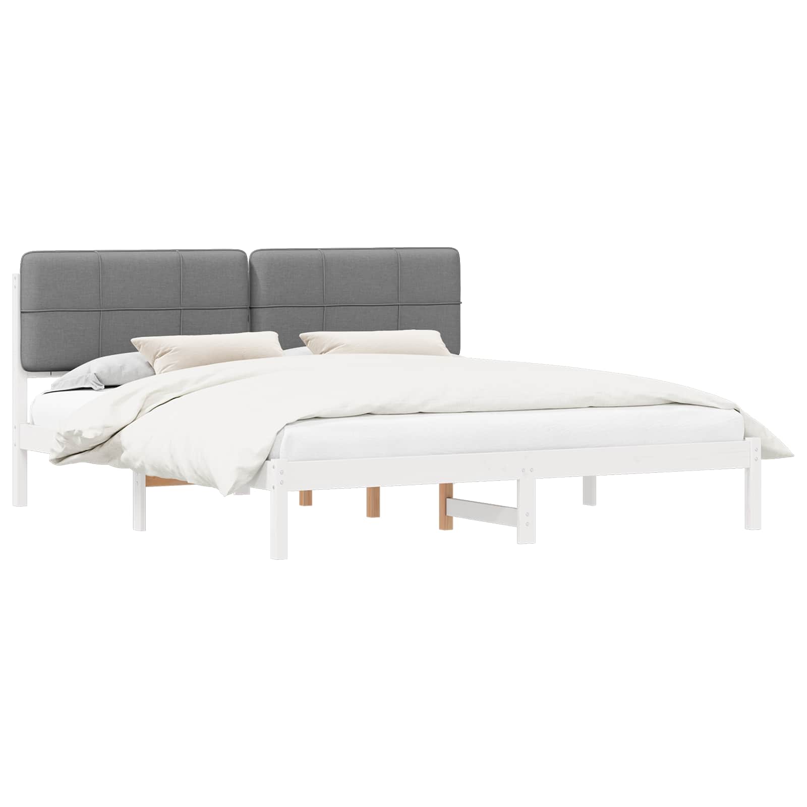 Bedframe met Gevoerd Hoofdgedeelte Taupe 200 x 200 cm is nu te koop bij PeponiXL, paradijselijk wonen!