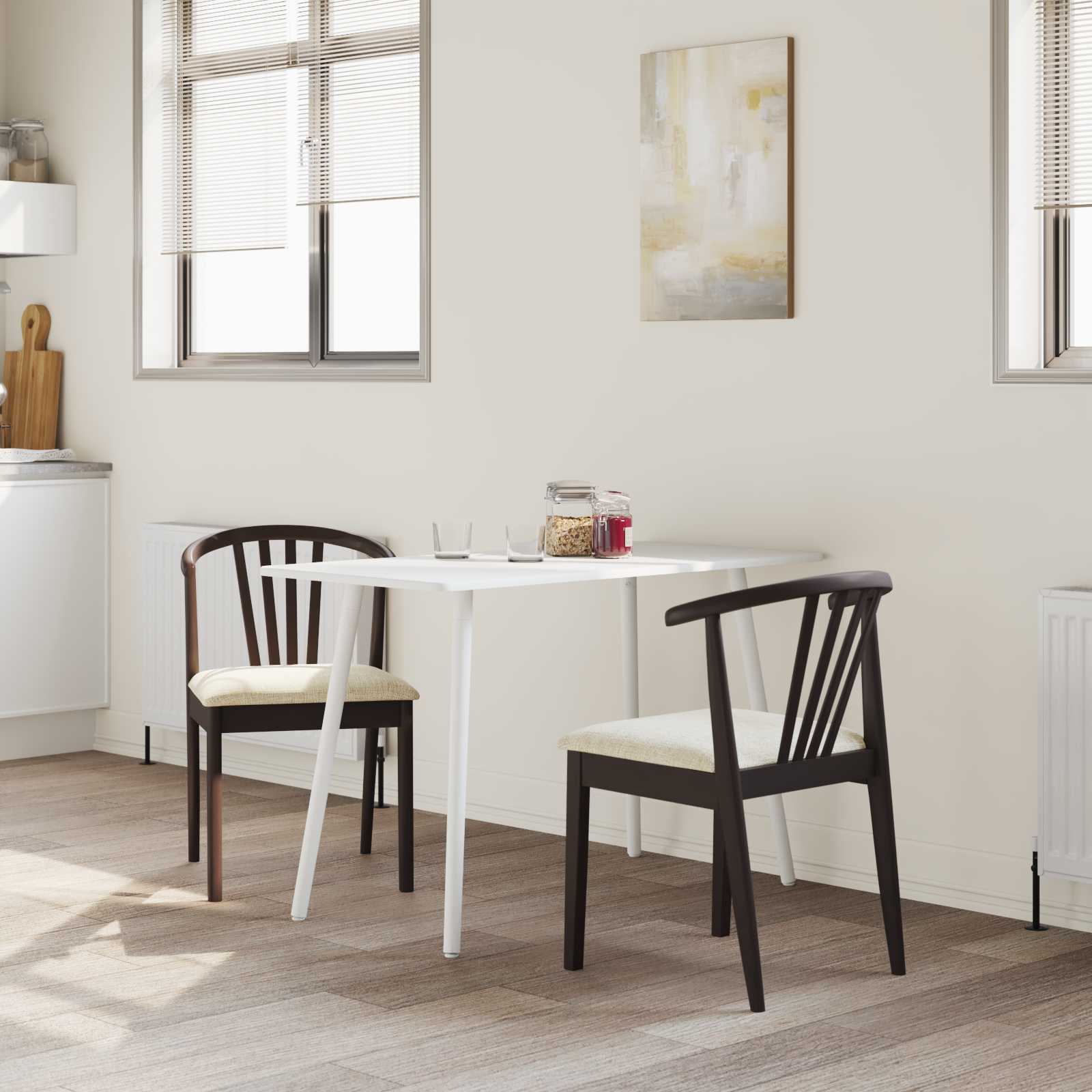 Eetkamerstoel 2 pcs Lichtbruin en Licht Massief Rubberhout is nu te koop bij PeponiXL, paradijselijk wonen!