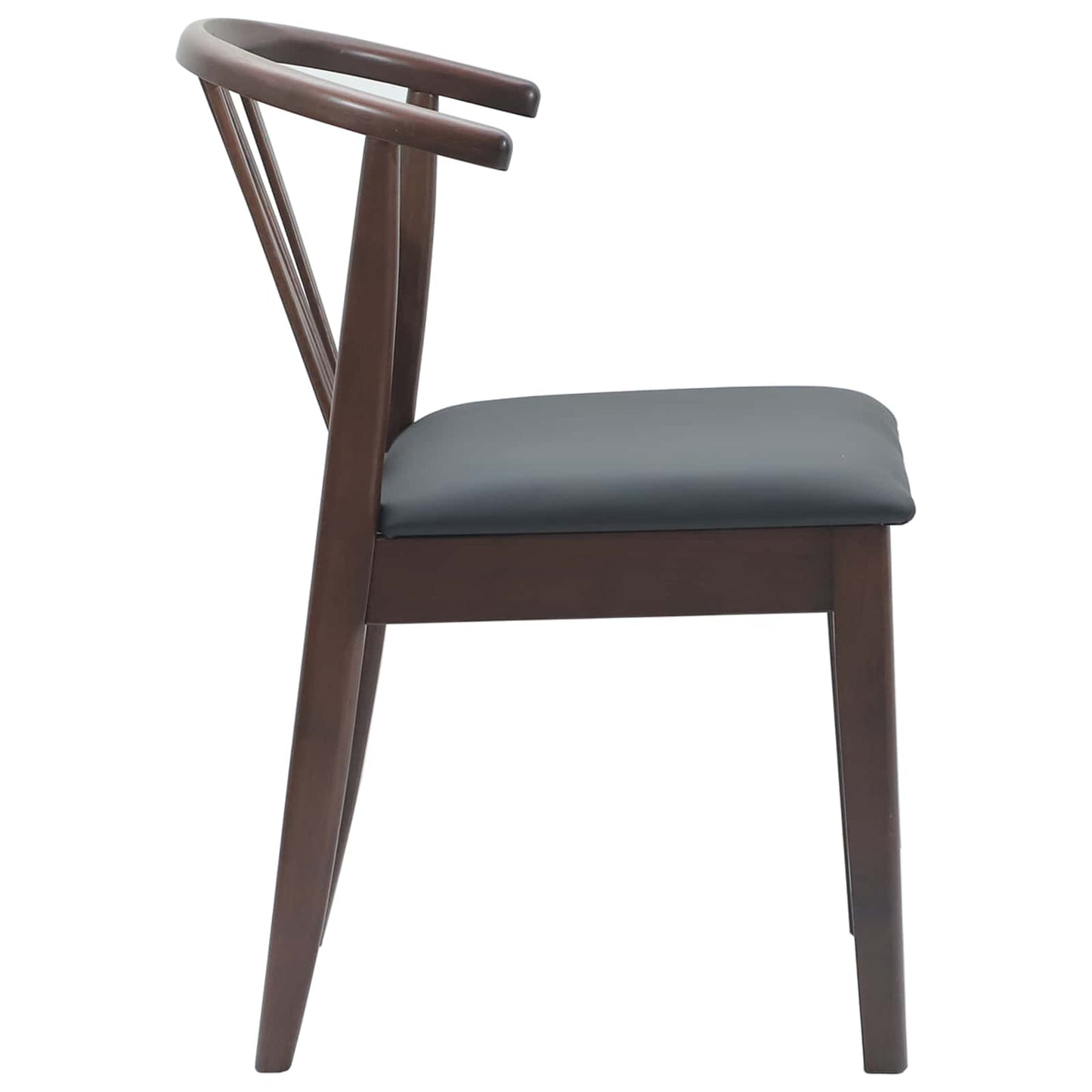 Eetkamerstoel 2 pcs Lichtbruin en Zwart Massief Rubberhout is nu te koop bij PeponiXL, paradijselijk wonen!