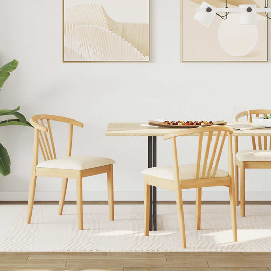 Eetkamerstoel 2 pcs Natuurlijk en Licht Massief Rubberhout is nu te koop bij PeponiXL, paradijselijk wonen!