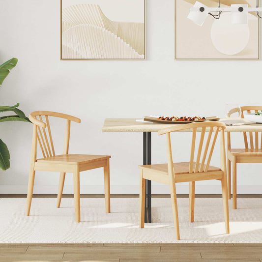 Eetkamerstoel 2 pcs Naturel Massief Rubberhout is nu te koop bij PeponiXL, paradijselijk wonen!
