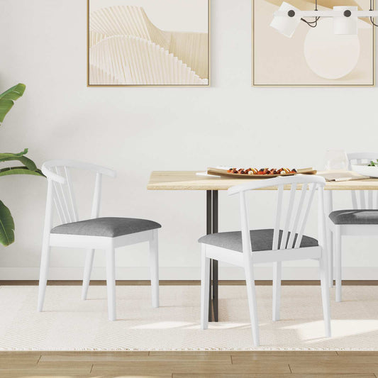 Eetkamerstoel 2 pcs Wit en Grijs Massief Rubberhout is nu te koop bij PeponiXL, paradijselijk wonen!