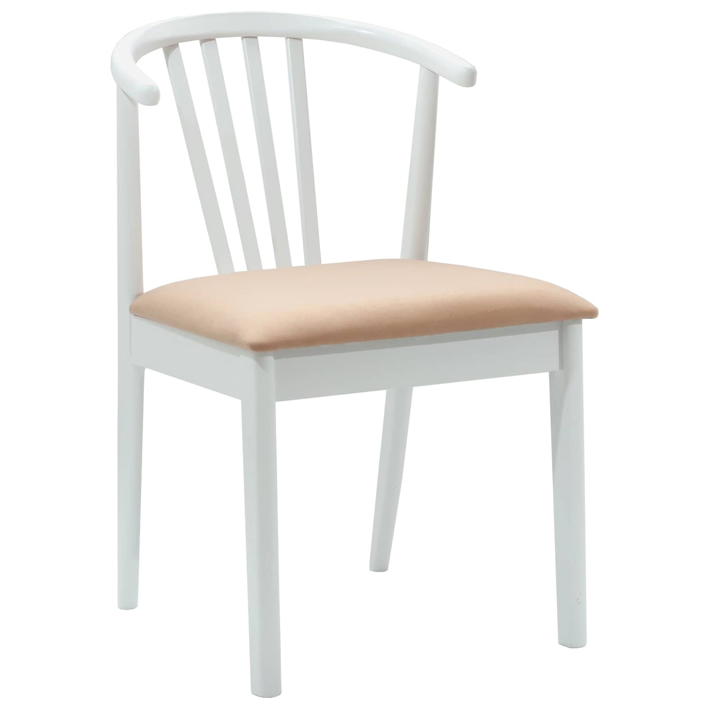 Eetkamerstoel 2 pcs Wit en Bruin Massief Rubberhout is nu te koop bij PeponiXL, paradijselijk wonen!