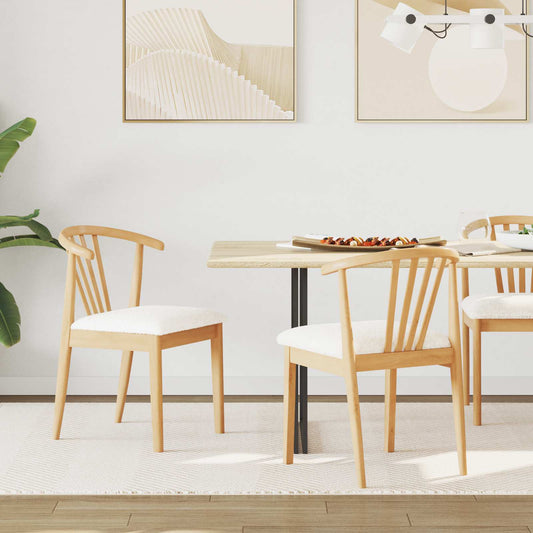 Eetkamerstoel 2 pcs Natuurlijk en Wit Massief Rubberhout is nu te koop bij PeponiXL, paradijselijk wonen!