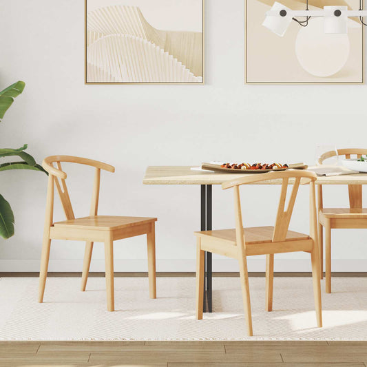 Eetkamerstoel 2 pcs Naturel Massief Rubberhout is nu te koop bij PeponiXL, paradijselijk wonen!
