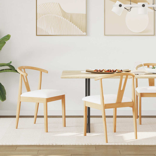 Eetkamerstoel 2 pcs Natuurlijk en Licht Massief Rubberhout is nu te koop bij PeponiXL, paradijselijk wonen!