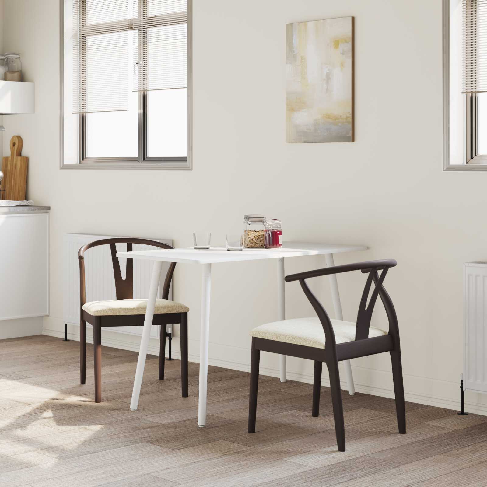 Eetkamerstoel 2 pcs Lichtbruin en Licht Massief Rubberhout is nu te koop bij PeponiXL, paradijselijk wonen!