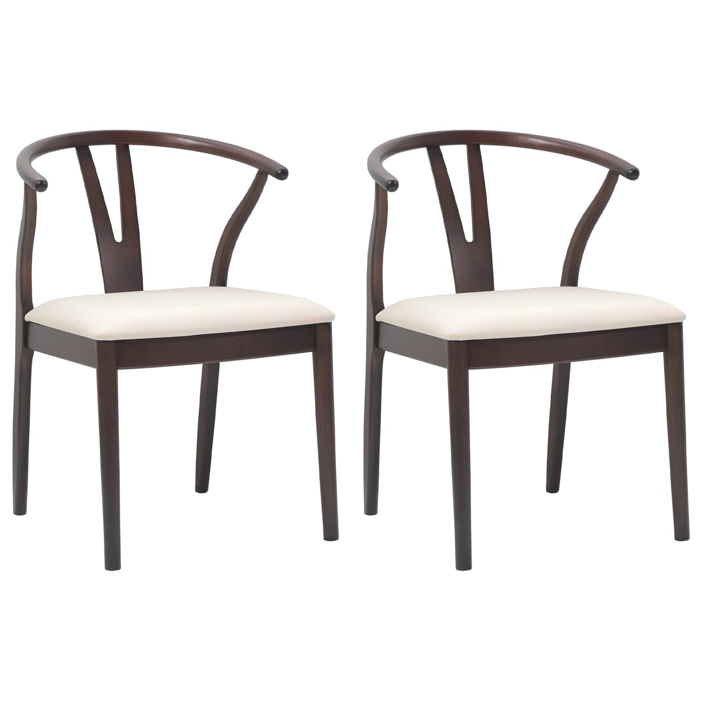 Eetkamerstoel 2 pcs Lichtbruin en Licht Massief Rubberhout is nu te koop bij PeponiXL, paradijselijk wonen!