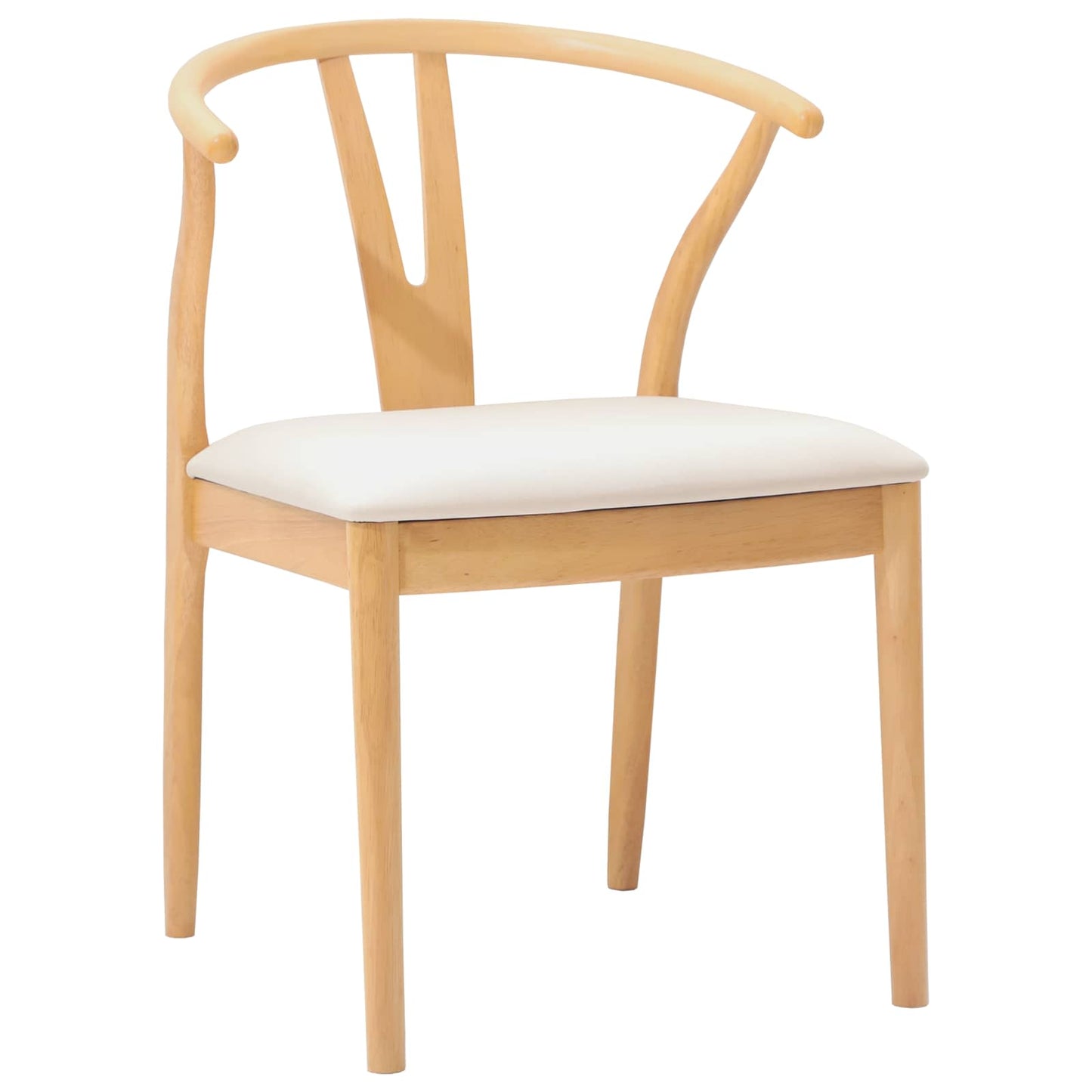 Eetkamerstoel 2 pcs Natuurlijk en Licht Massief Rubberhout is nu te koop bij PeponiXL, paradijselijk wonen!