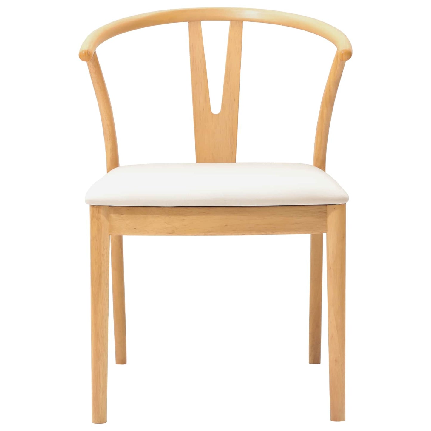 Eetkamerstoel 2 pcs Natuurlijk en Licht Massief Rubberhout is nu te koop bij PeponiXL, paradijselijk wonen!