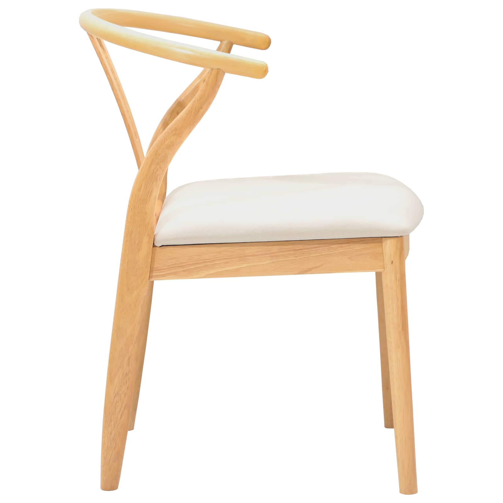 Eetkamerstoel 2 pcs Natuurlijk en Licht Massief Rubberhout is nu te koop bij PeponiXL, paradijselijk wonen!